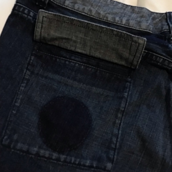 Armani Exchange AX Patchwork Denim Boot cut Jeans Flap Back Pockets Size 12 - Picture 6 of 8